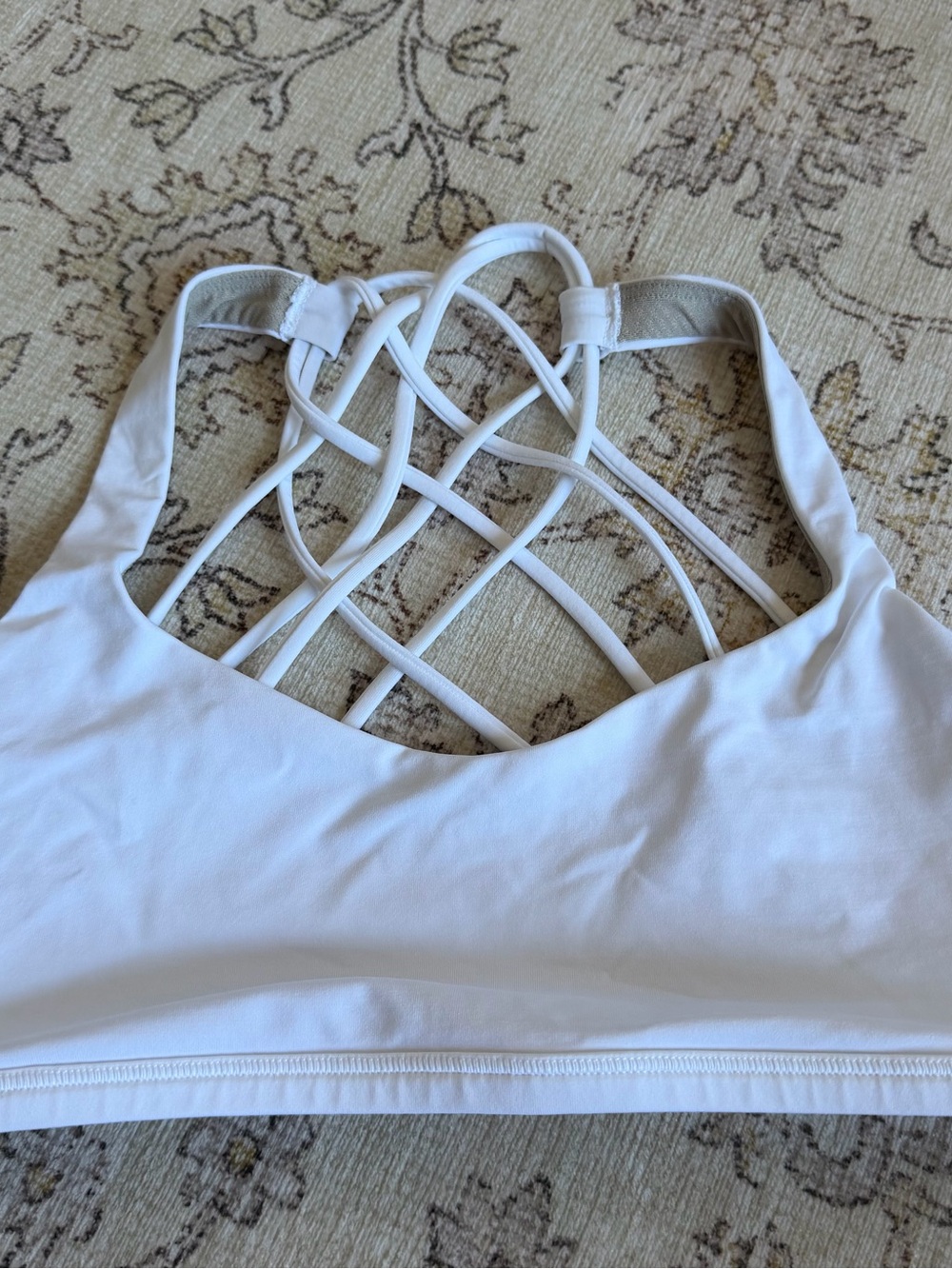 lululemon athletica White Strappy Lattice Back Sports Bra